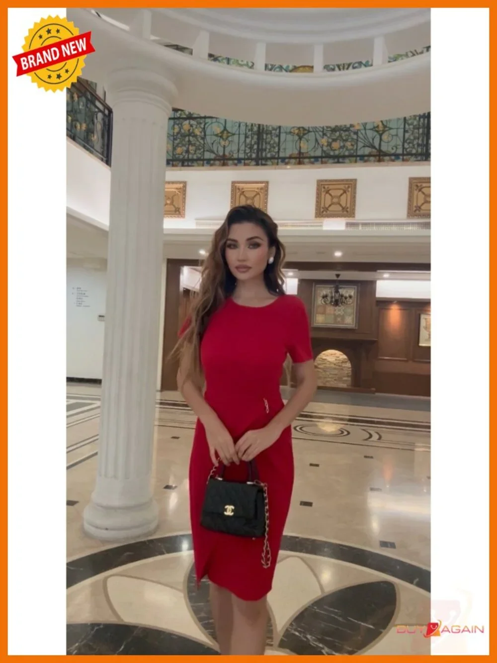 Short Sleeve Sheath Business Midi Dress Wrap Bodycon Office Cocktail